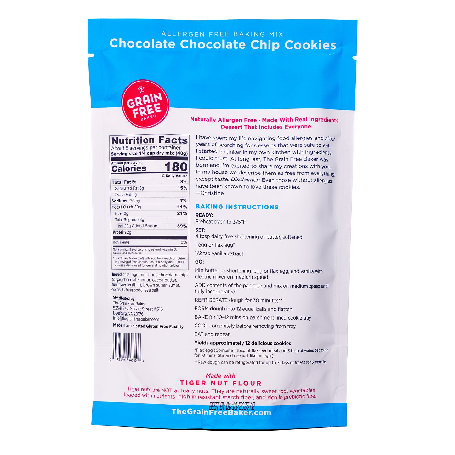 Grain Free Chocolate Chocolate Chip Cookie Mix