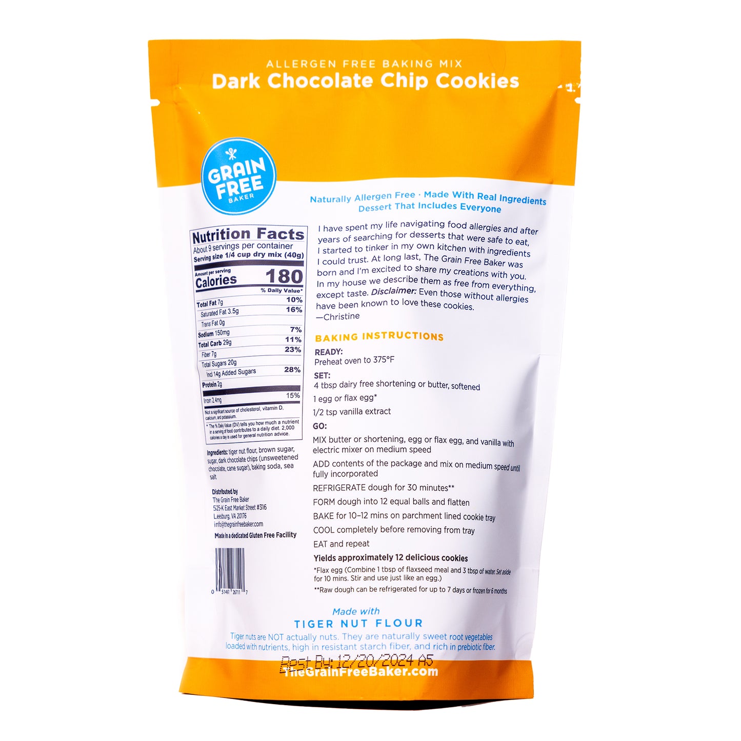 Grain Free Dark Chocolate Chip Cookie Mix