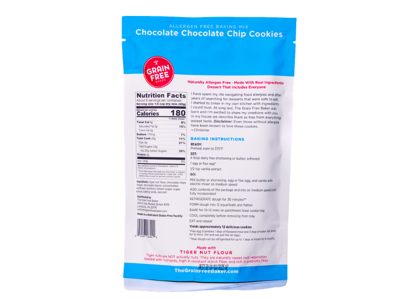 Grain Free Chocolate Chocolate Chip Cookie Mix